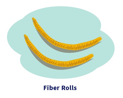 Illustration of fiber rolls Caption: Fiber Rolls