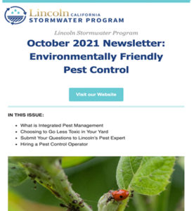 October 2021 Newsletter: Environmentally Friendly Pest Control