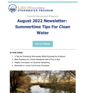 August 2022 Newsletter: Summertime Tips For Clean Water