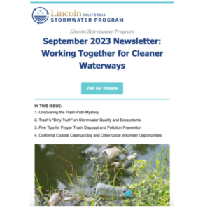 September 2023 Newsletter: Working Together for Cleaner Waterways
