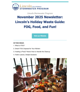 November 2025 Newsletter: Lincoln’s Holiday Waste Guide: FOG, Food, and Fun!